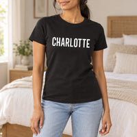 Personalised Car Valeter Name Iron-On Transfer, shown on a black t-shirt
