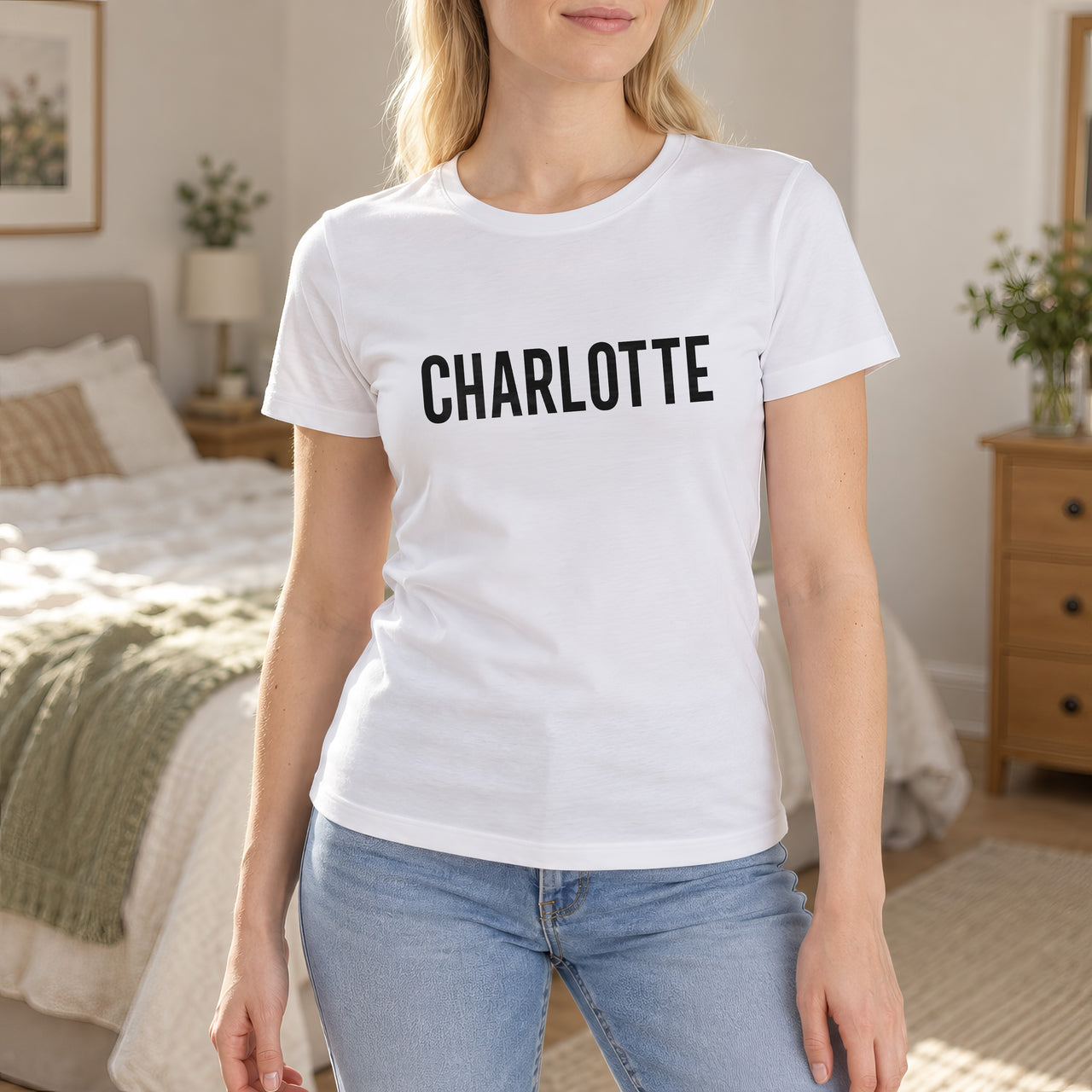 Personalised Car Valeter Name Iron-On Transfer, shown on a white t-shirt
