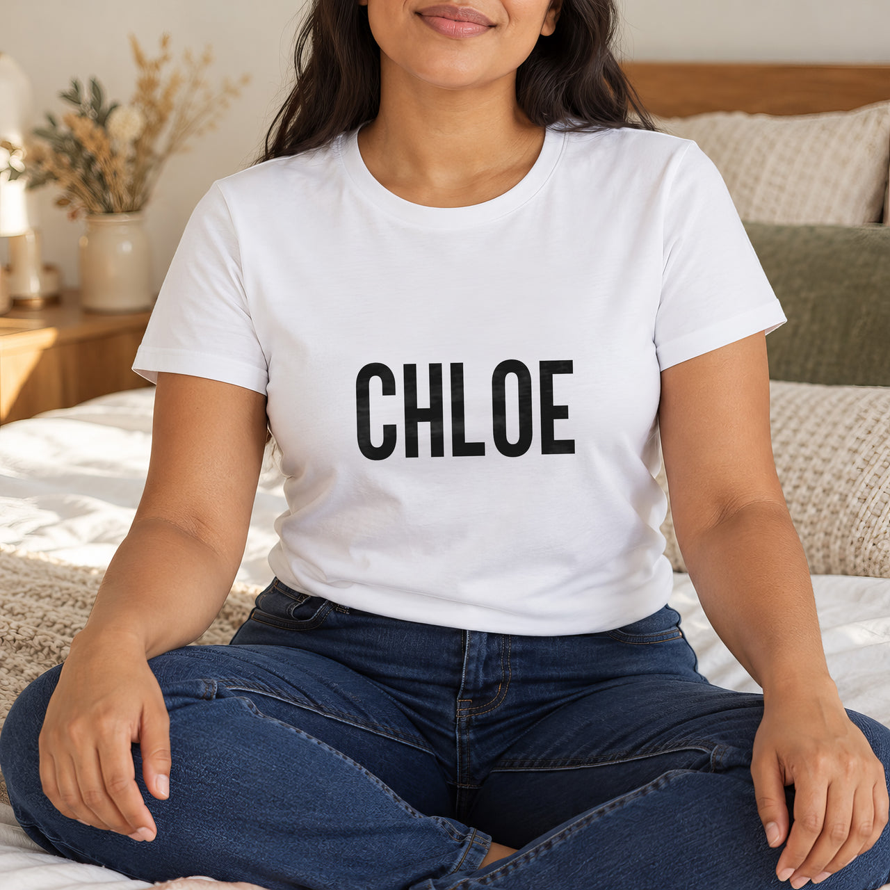 Personalised Carer Team Name Iron-On Transfer, shown on a white t-shirt