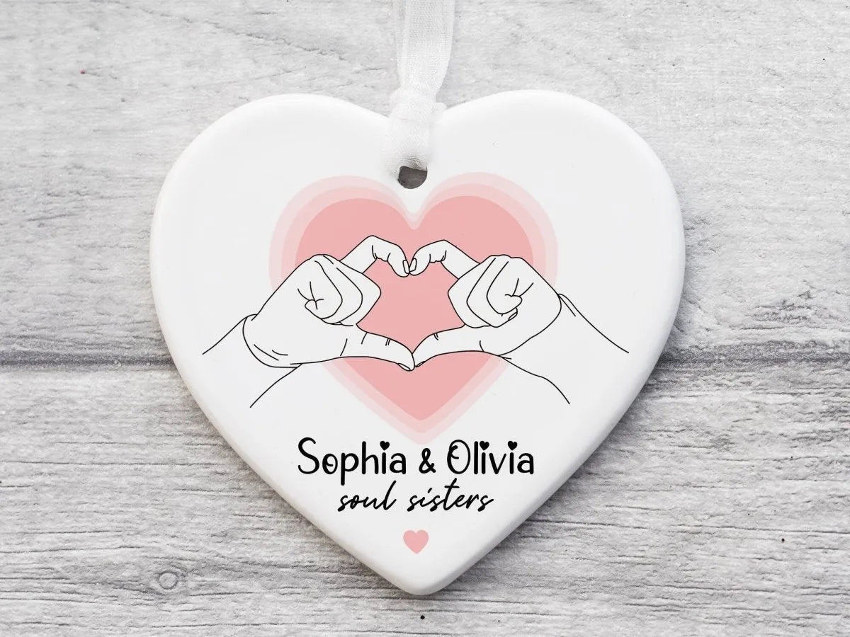 Personalised Ceramic Heart - Bestie Birthday - Friendship Keepsake - Handcrafted - DENMARY