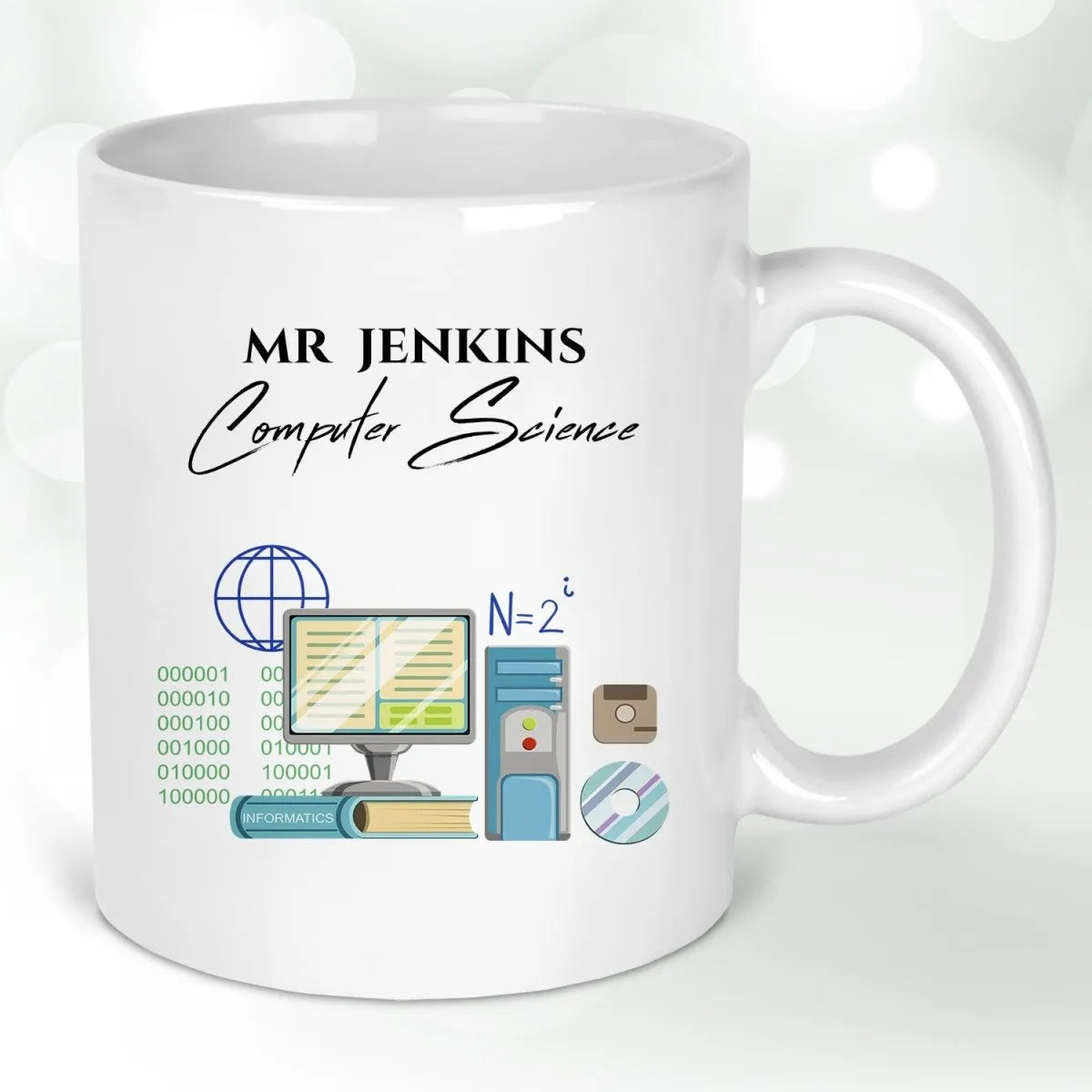 Personalised Computer Science Mug - Teacher Appreciation - Coding Enthusiasts - DENMARY