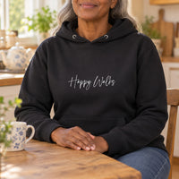 Personalised Dog Walker Name Iron-On Transfer, shown on a black hoodie