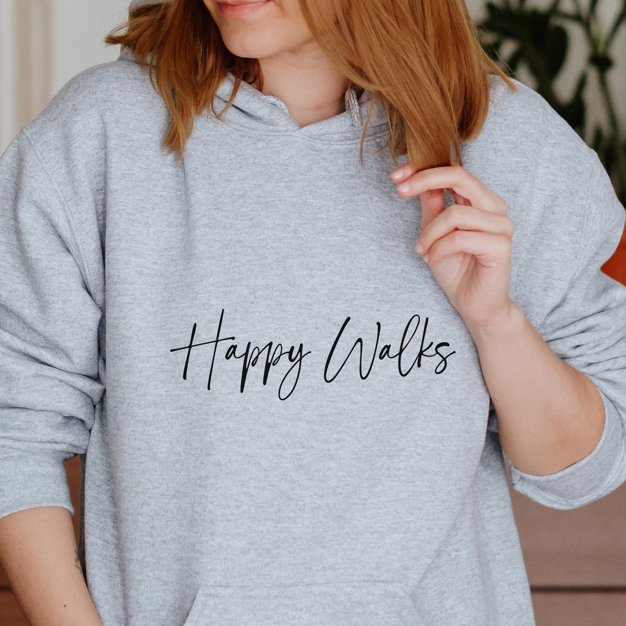 Personalised Dog Walker Name Iron-On Transfer shown on a hoodie