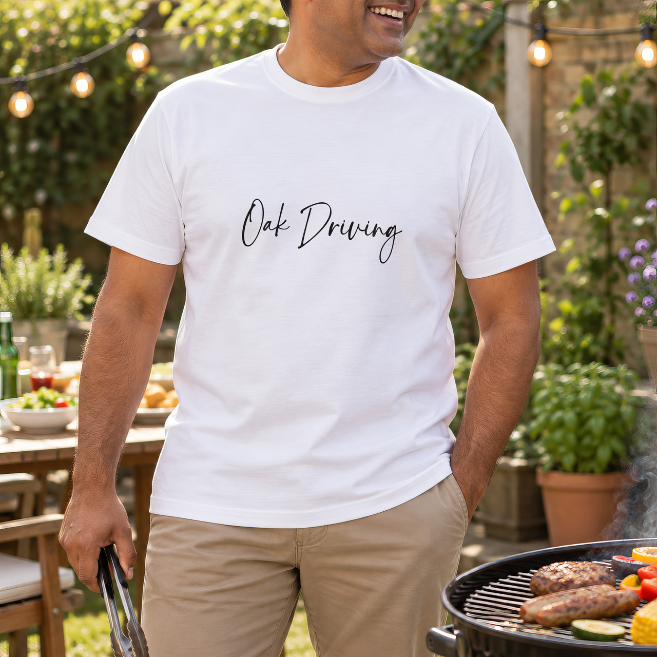 Personalised Driving Instructor Name Iron-On Transfer, shown on a white t-shirt