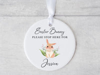 Thumbnail for Personalised Easter Bunny Ornament - Child's Name Keepsake - Ceramic Decoration - DENMARY