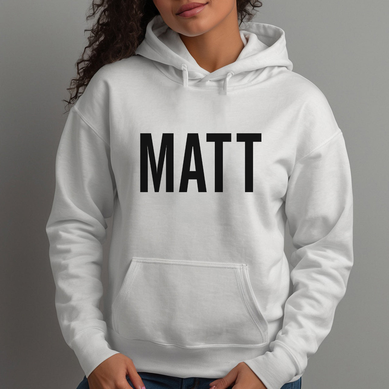 Personalised Electrician Name Iron-On Transfer shown on a hoodie