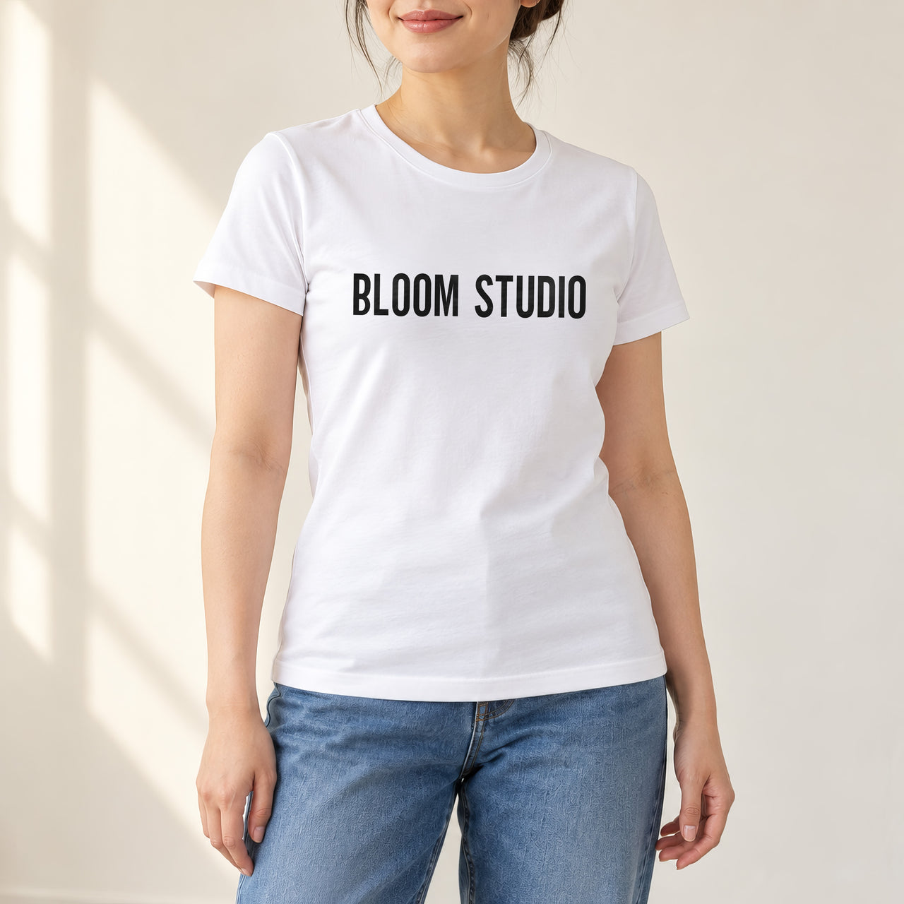 Personalised Florist Name Iron-On Transfer, shown on a white t-shirt