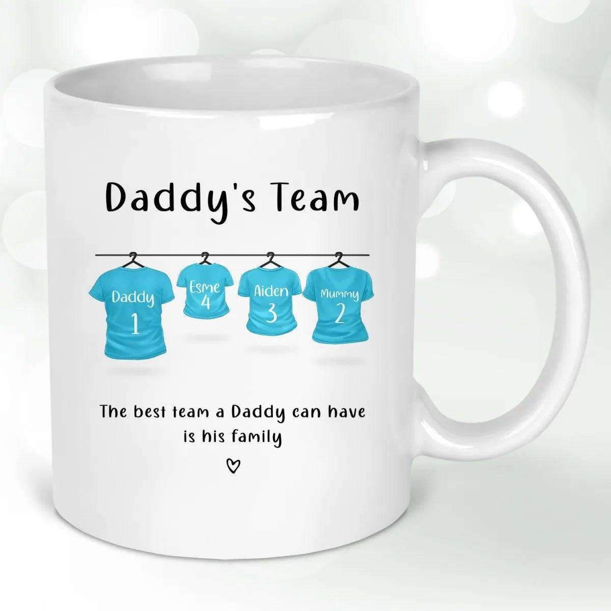 Personalised Football Mug - Dad's Birthday - Father's Day Gift - Family Team Design - DENMARY