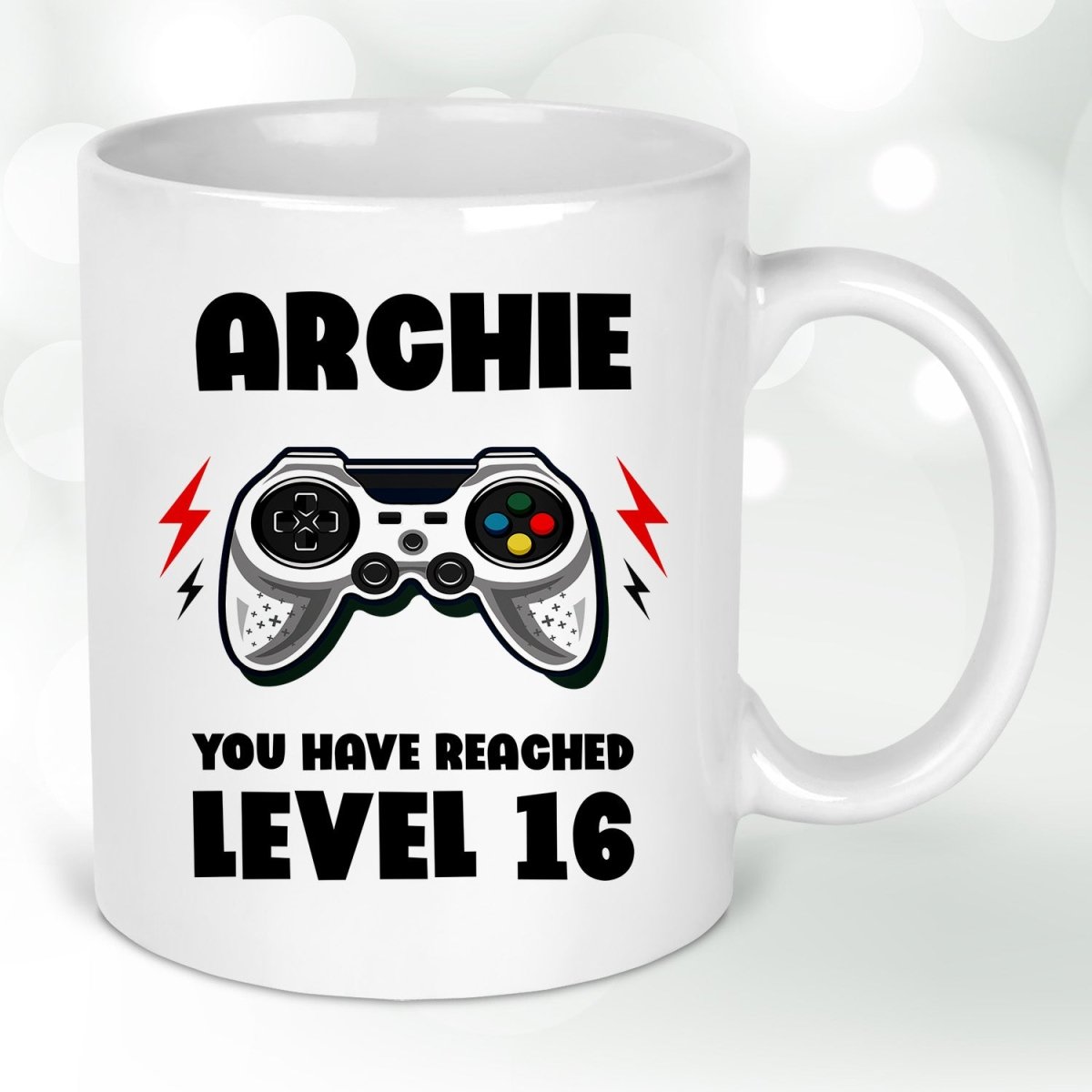 Personalised Gamer's 16th Birthday Mug - Customisable Gaming Design - DENMARY