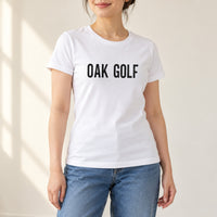 Personalised Golf Society Name Iron-On Transfer, shown on a white t-shirt