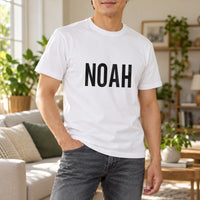 Personalised Handyman Name Iron-On Transfer, shown on a white t-shirt