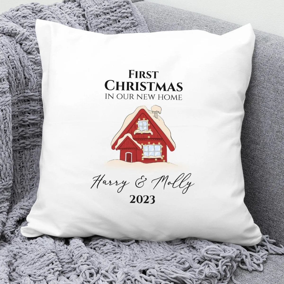 Personalised Homeowners' Cushion - First Christmas Together - New Home Gift - DENMARY