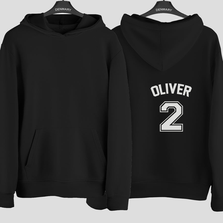 Kids Name and Number Jersey Iron-On Transfer - Arched Name - photo of the finished product