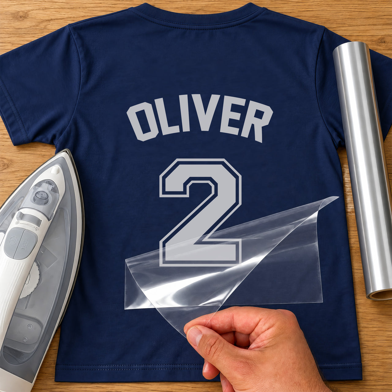 Personalised Kids Name and Number Jersey Iron-On - DENMARY HTV