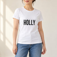 Personalised Lash Tech Name Iron-On Transfer, shown on a white t-shirt