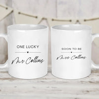 Thumbnail for Personalised 'Lucky Mr & Mrs' Engagement Mugs - Anniversary & Christmas Love Gift - DENMARY