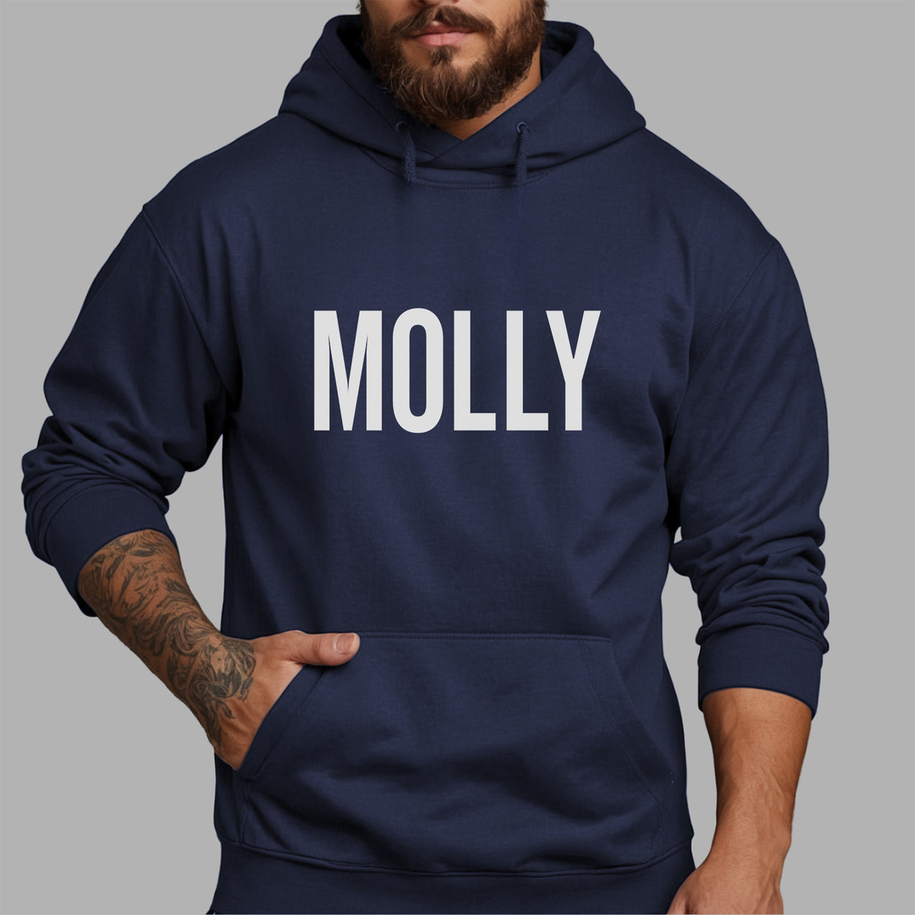 Personalised Name Script Iron-On Transfer - Custom Name HTV Design shown on a hoodie
