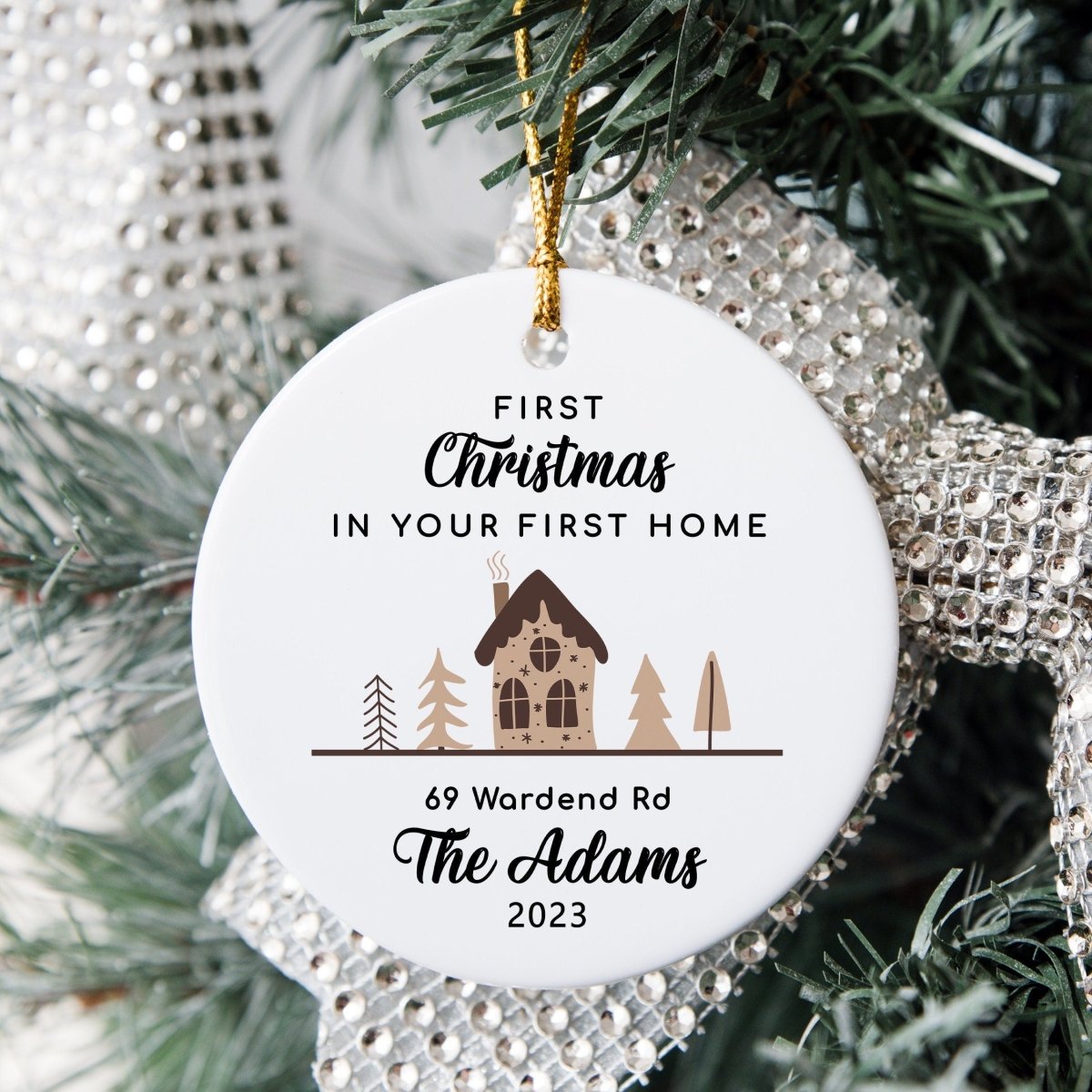 Personalised New Home Bauble - First Christmas Keepsake - Housewarming Ornament - DENMARY