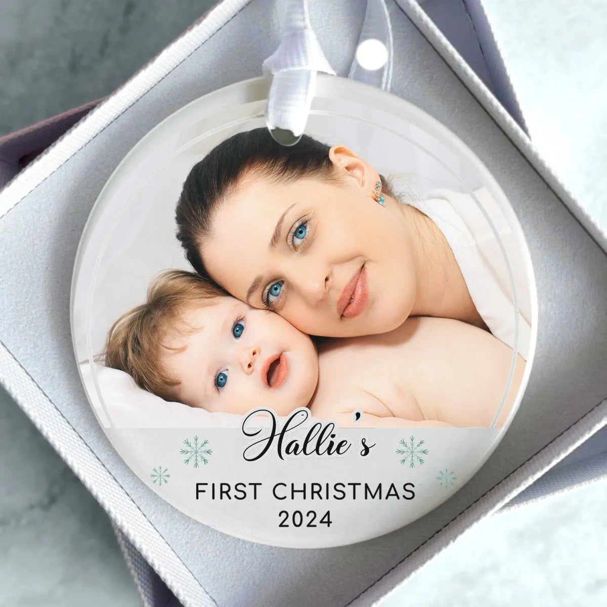 Personalised Newborn's Xmas Bauble - Custom Ceramic Keepsake - Family Heirloom - DENMARY