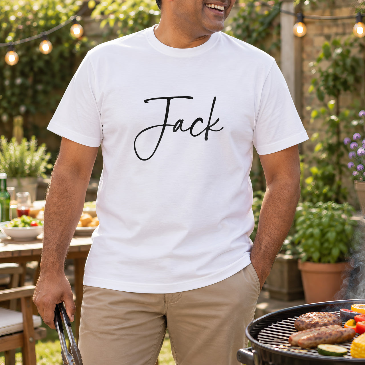 Personalised Nurse Name Iron-On Transfer, shown on a white t-shirt
