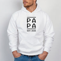Personalised Papa Est. Year Iron-On Transfer - DENMARY HTV shown on a hoodie