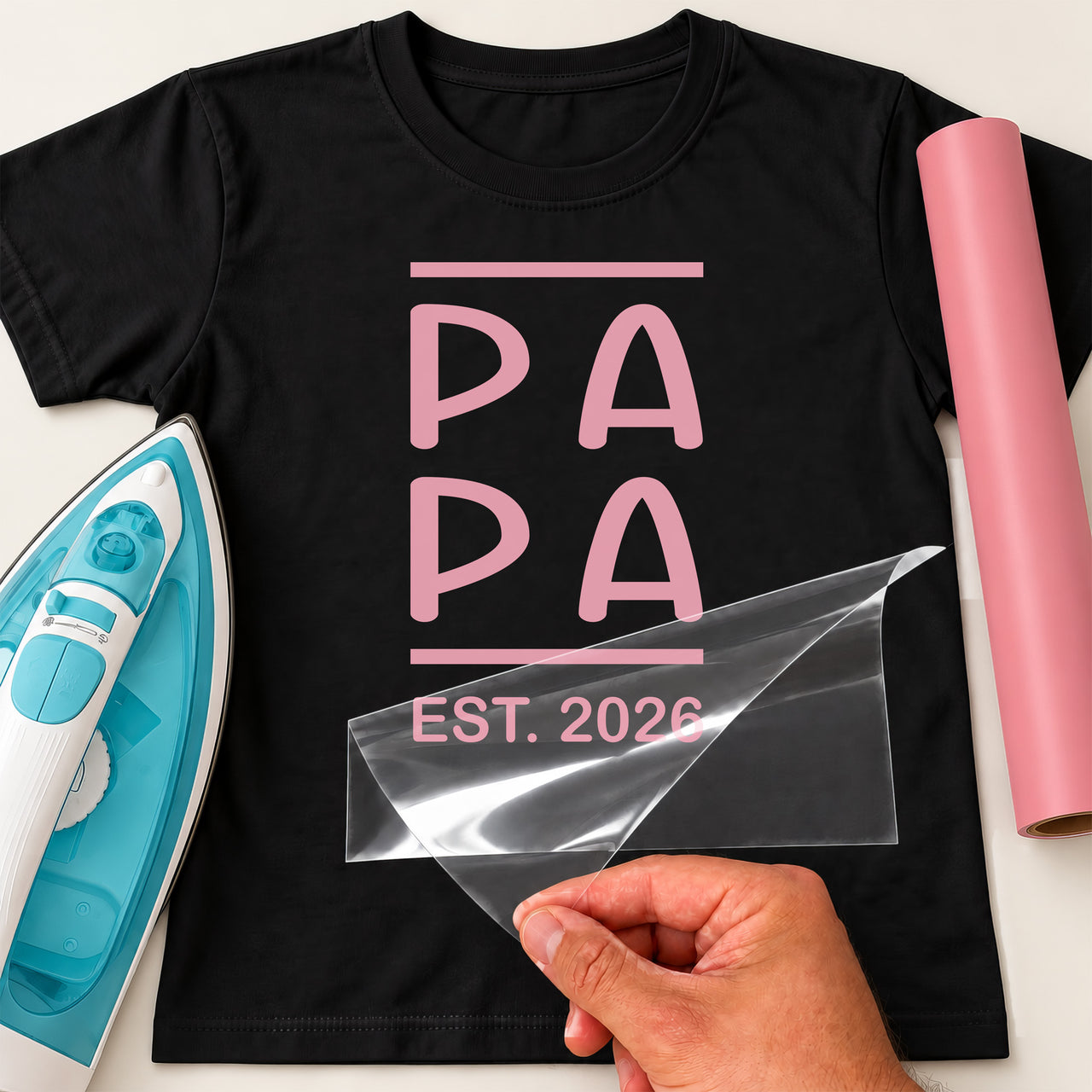 Personalised Papa Est. Year Iron-On Transfer - DENMARY HTV