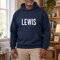 Personalised Personal Trainer Name Iron-On Transfer, shown on a navy hoodie
