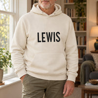 Personalised Personal Trainer Name Iron-On Transfer, shown on a natural hoodie
