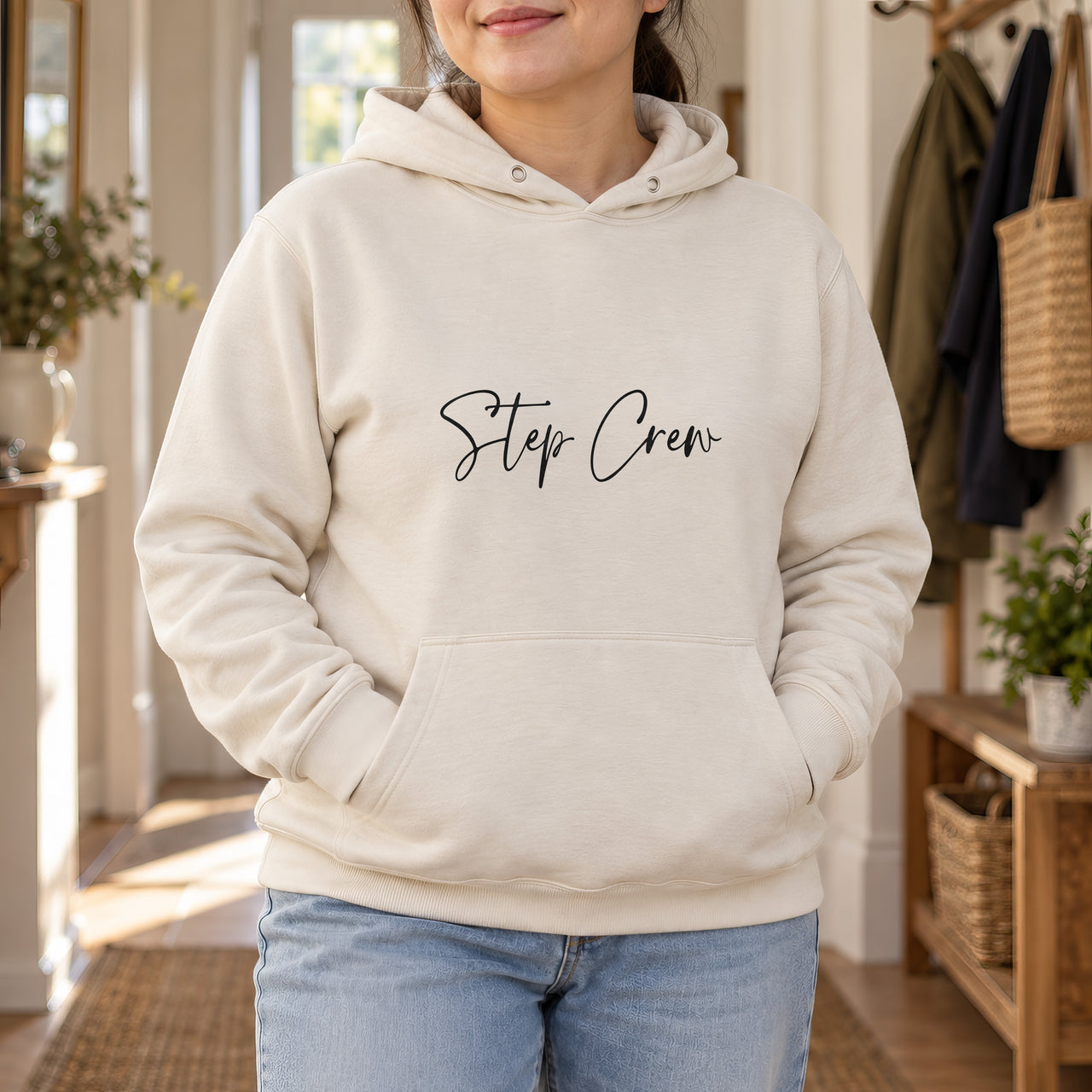 Personalised Street Dance Crew Iron-On Transfer, shown on a natural hoodie
