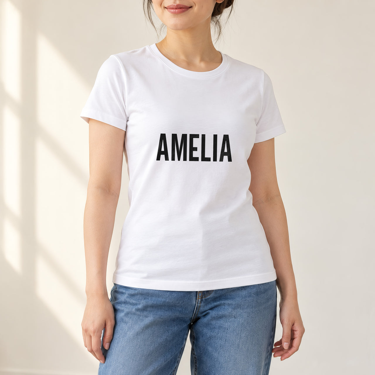 Personalised Student Nurse Name Iron-On Transfer, shown on a white t-shirt