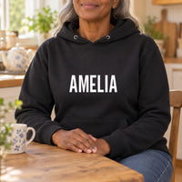 Personalised Student Nurse Name Iron-On Transfer, shown on a black hoodie