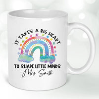 Thumbnail for Personalised Teacher Rainbow Mug – Big Heart Little Minds Design - DENMARY