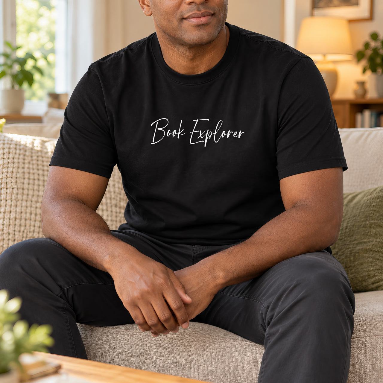 Personalised World Book Day Iron-On Transfer, shown on a black t-shirt