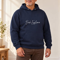 Personalised World Book Day Iron-On Transfer, shown on a navy hoodie