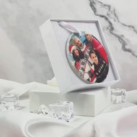 Custom Photo Christmas Ornament - Round Ceramic Decoration | Personalise with Your Picture | Family and Friends Gift