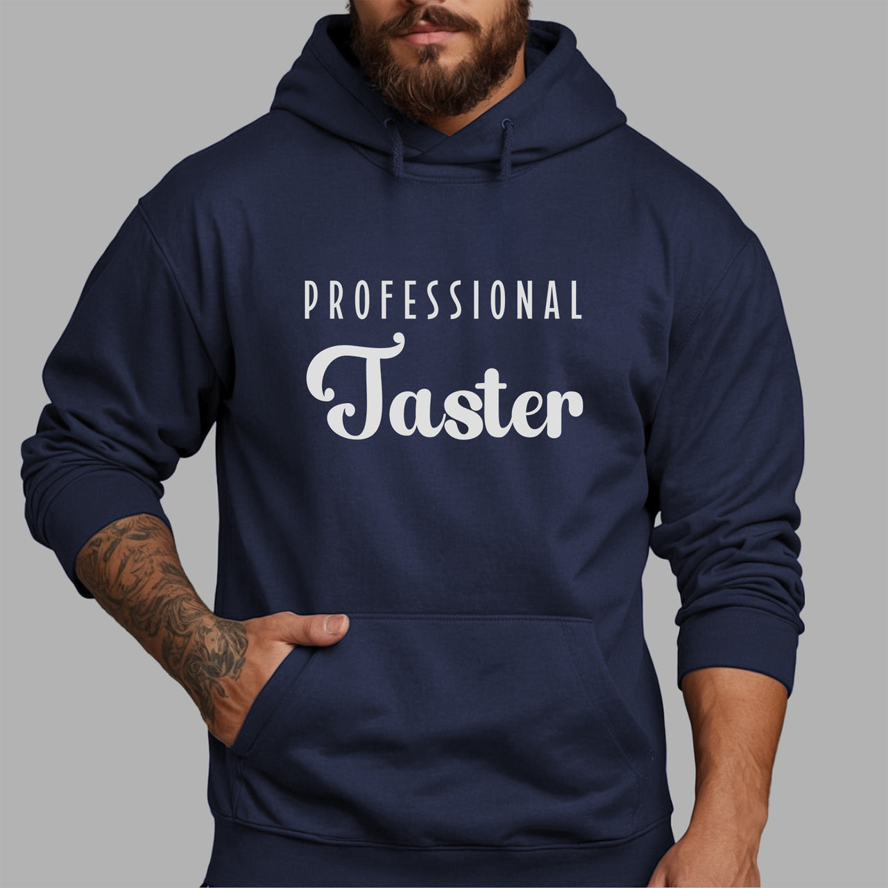 Professional Taster Iron-On Transfer - Funny Kitchen Slogan Design shown on a hoodie