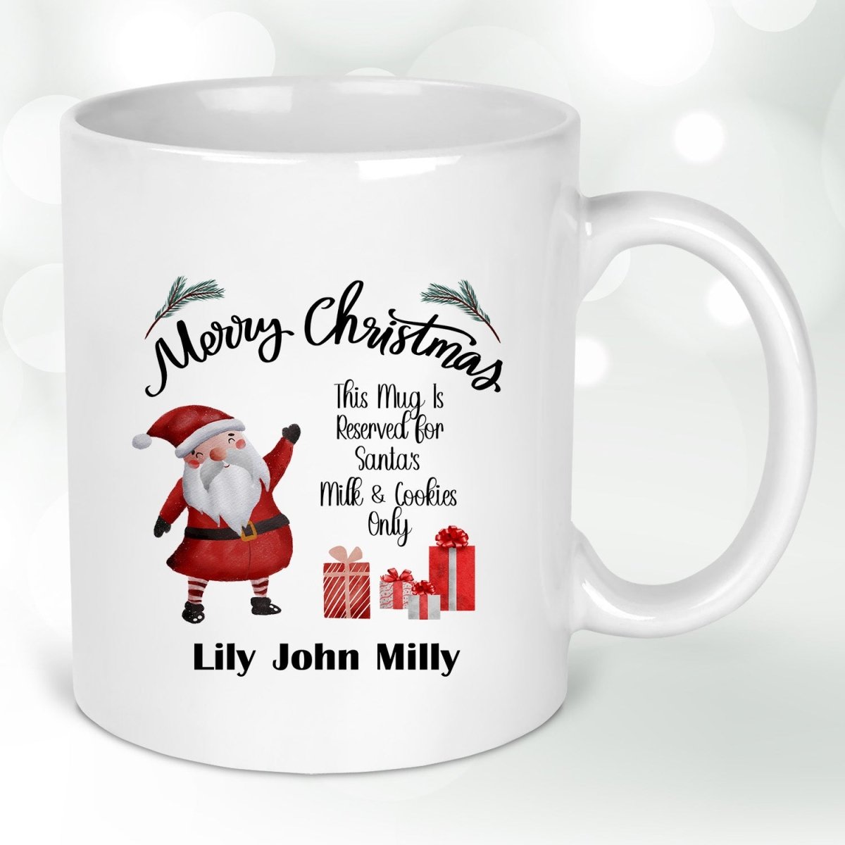 Santa's Milk & Cookies Personalised Mug - Christmas Stocking Filler for Kids - DENMARY