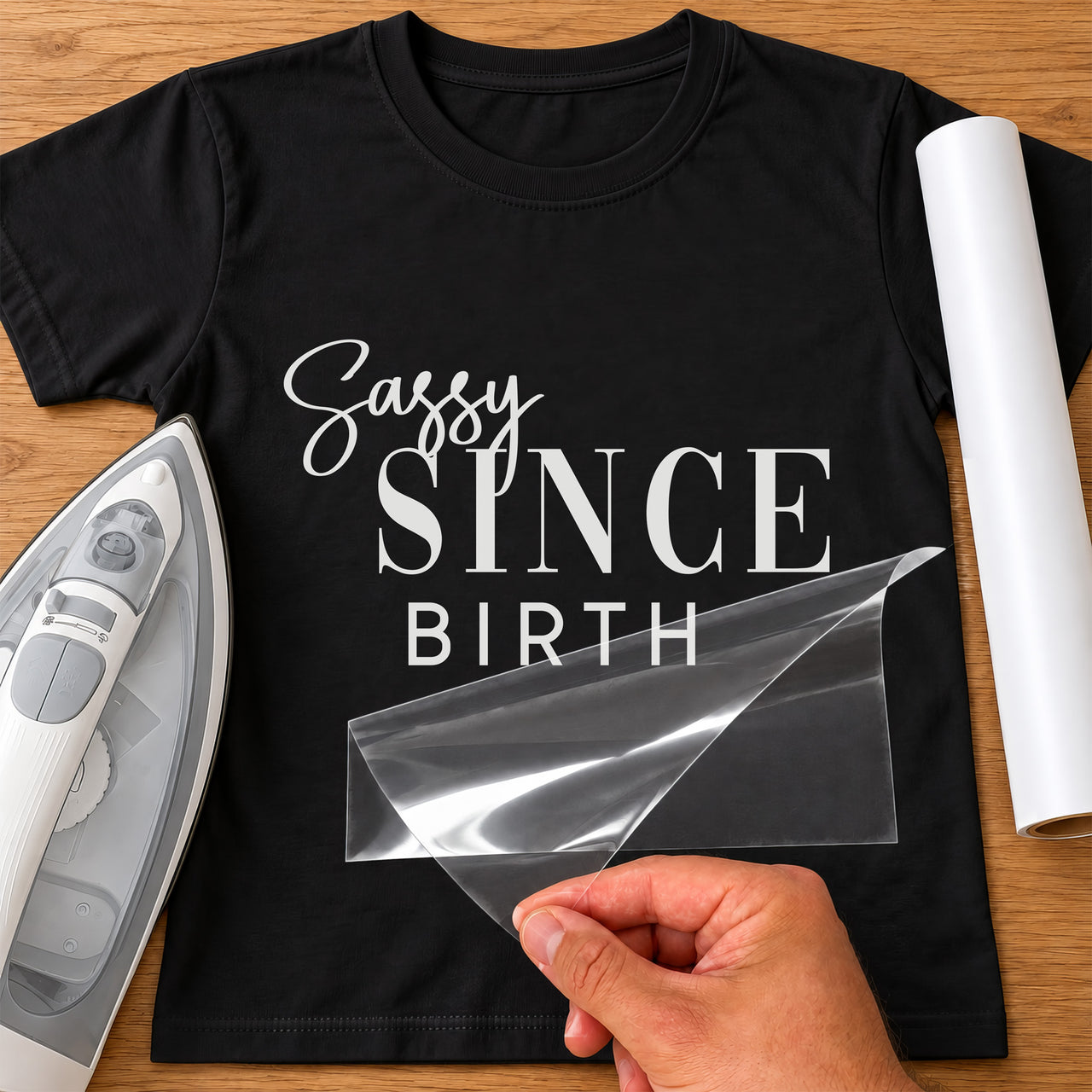 Sassy Since Birth Iron-On Transfer - Floral Slogan Design