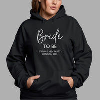 Bride Party iron-on transfer shown on a hoodie