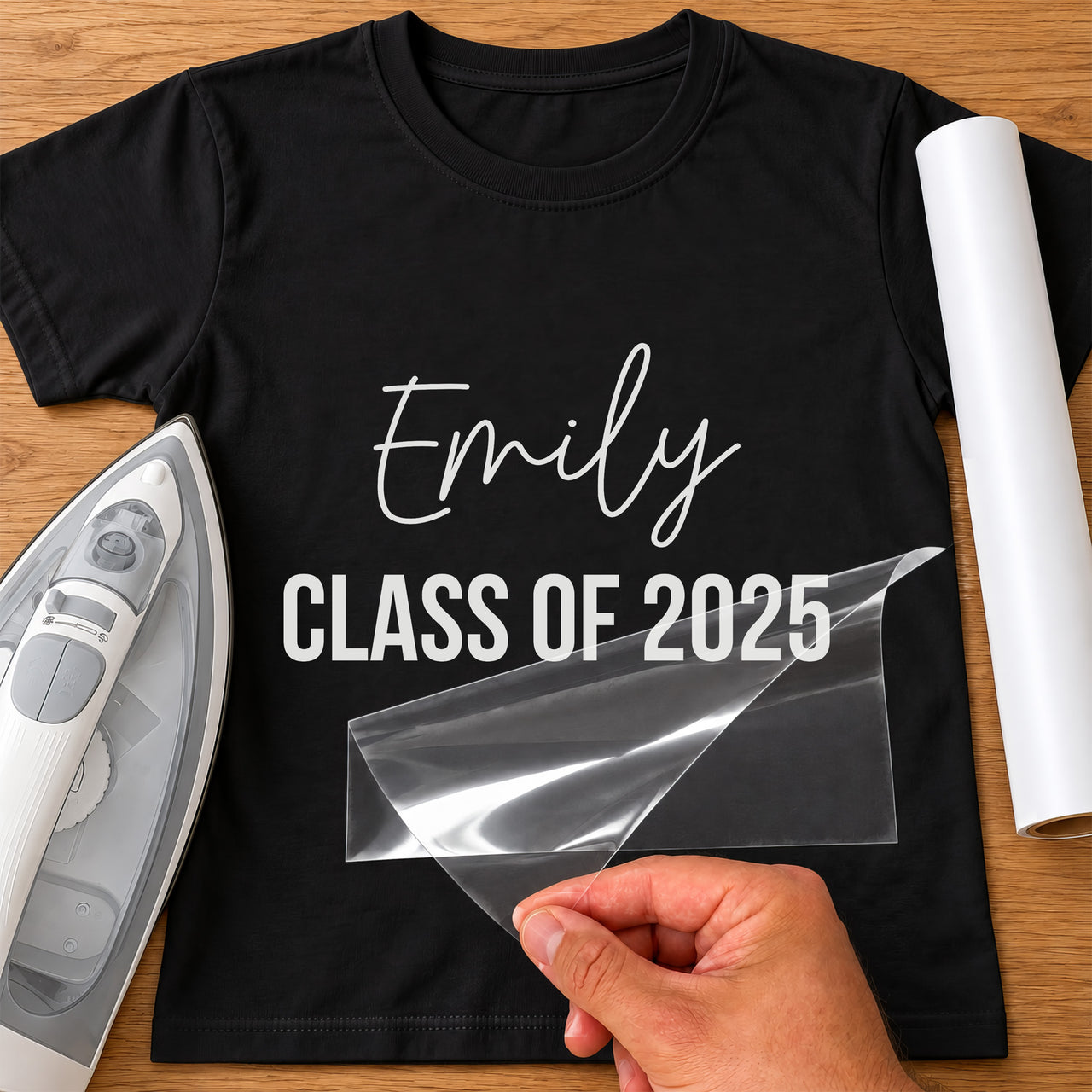 Class Of iron-on transfer on a t-shirt