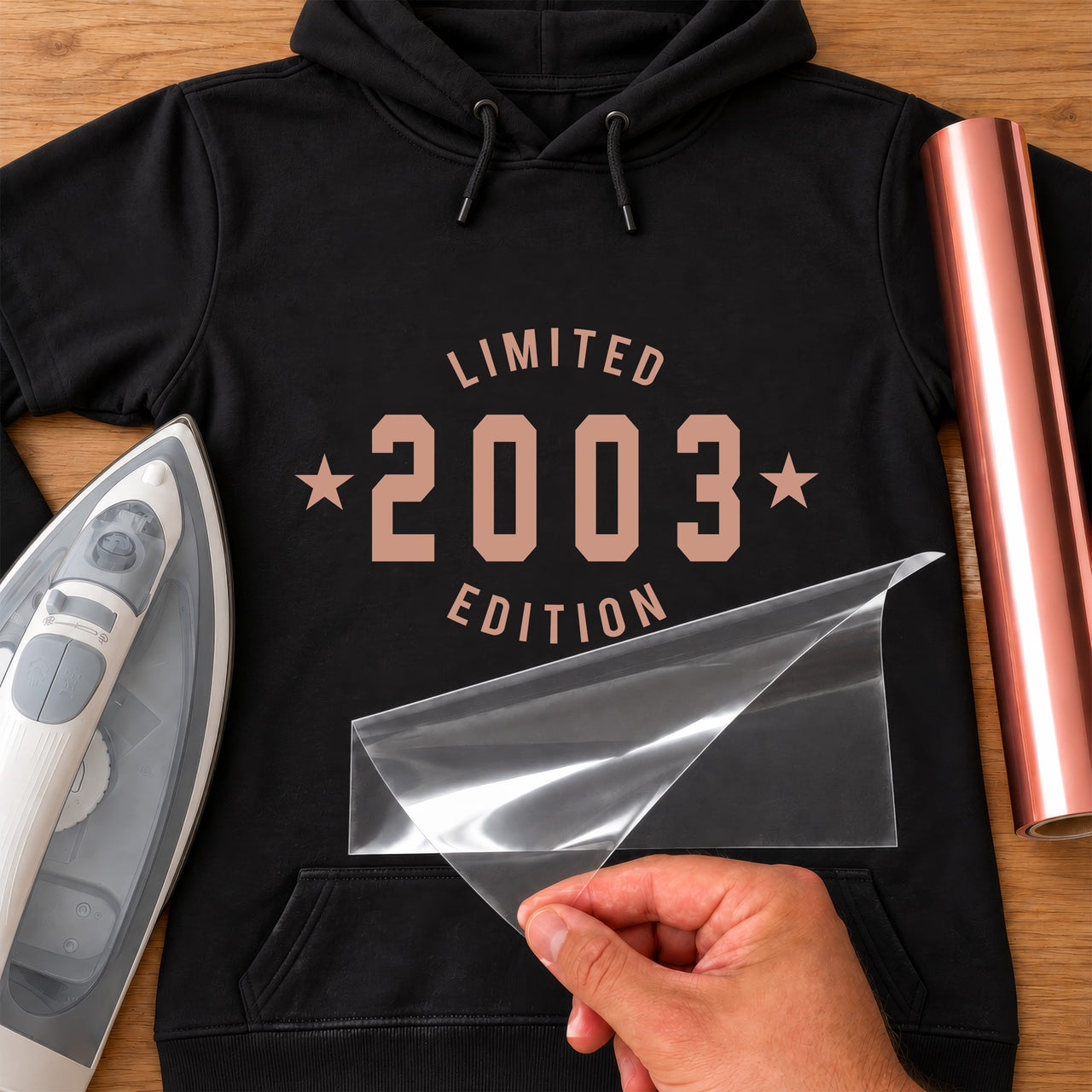 Limited Edition Arc Year iron-on transfer on a t-shirt