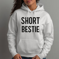 Short Bestie Iron-On Transfer - Matching Friendship Design shown on a hoodie