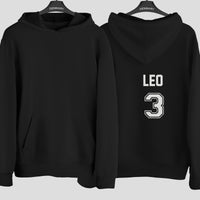 Sports Day Name Number Iron-On Transfer shown on a hoodie