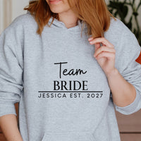 Team Bride Hen Do Iron-On Transfer shown on a hoodie