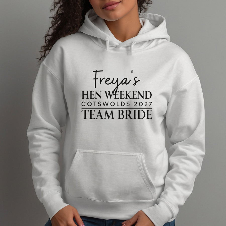 Team Bride Hen Weekend Iron-On Transfer - photo of the finished product
