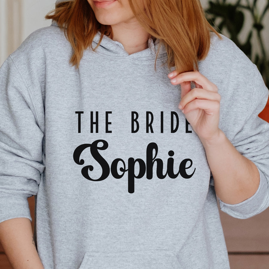 The Bride Iron-On Transfer - Personalised Wedding Script Design - photo of the finished product