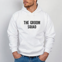 The Groom Squad Iron-On Transfer shown on a hoodie