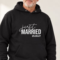Just married on a black hoodie