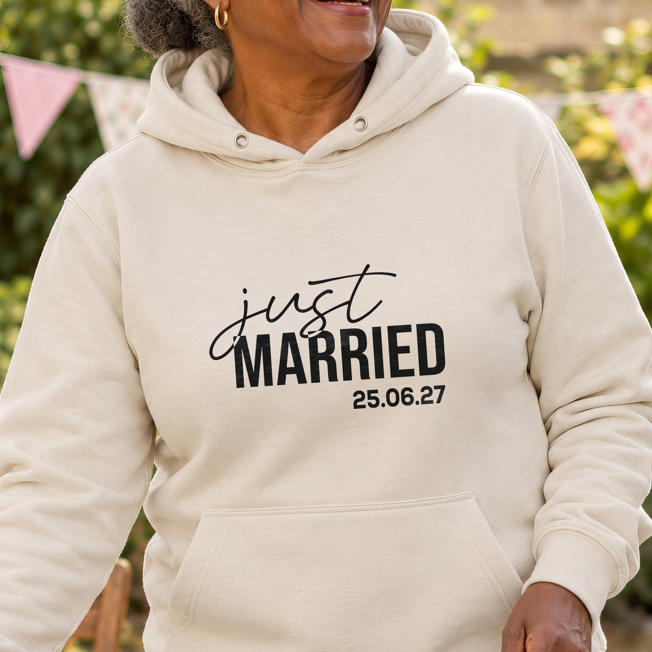 Just married on a sand hoodie