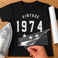Vintage Year Iron-On Transfer | Classic Birthday HTV UK